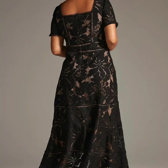 Anthropologie Elegant Black Lace Dress - Picture 2 of 8